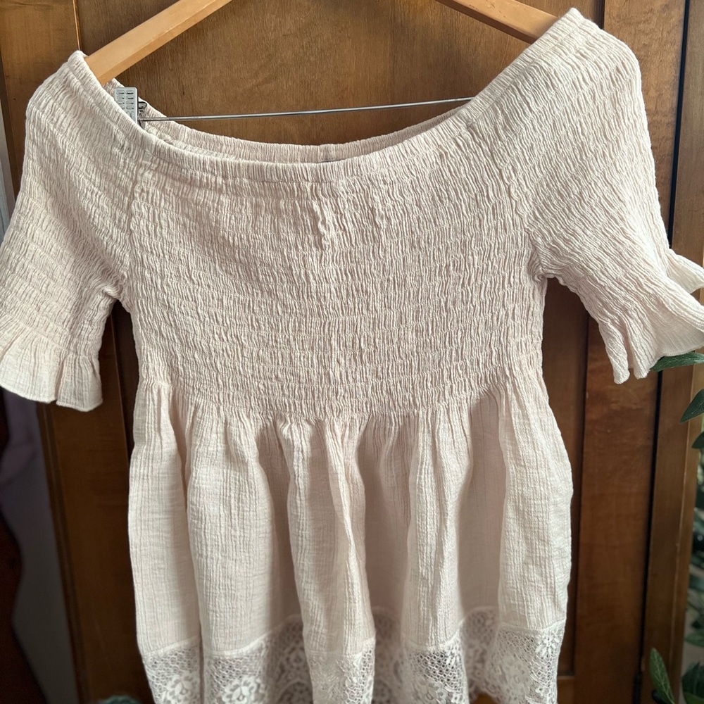 Charlotte Russe Cream Off-Shoulder Blouse